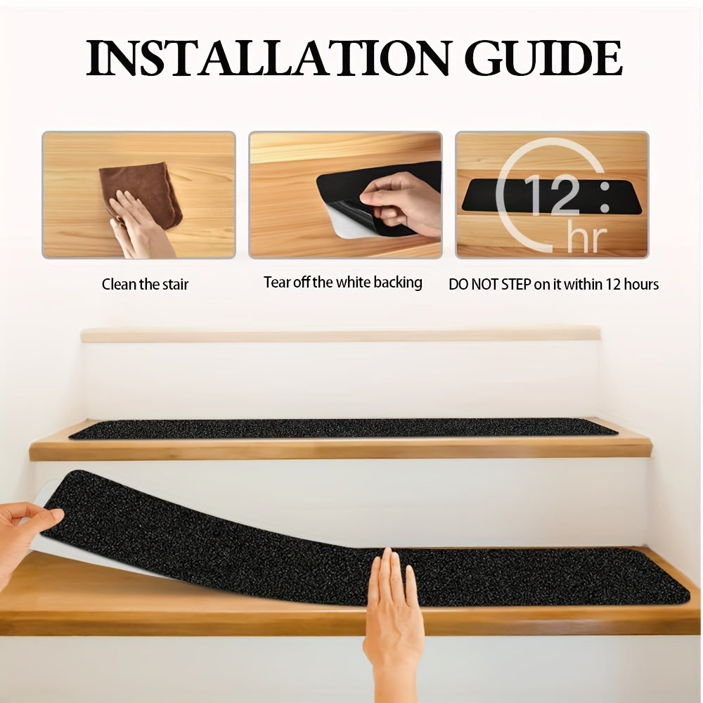 Slip-Resistant Stair Treads 10-Pack β 6"x24", 80-Grit, Weather-Resistant