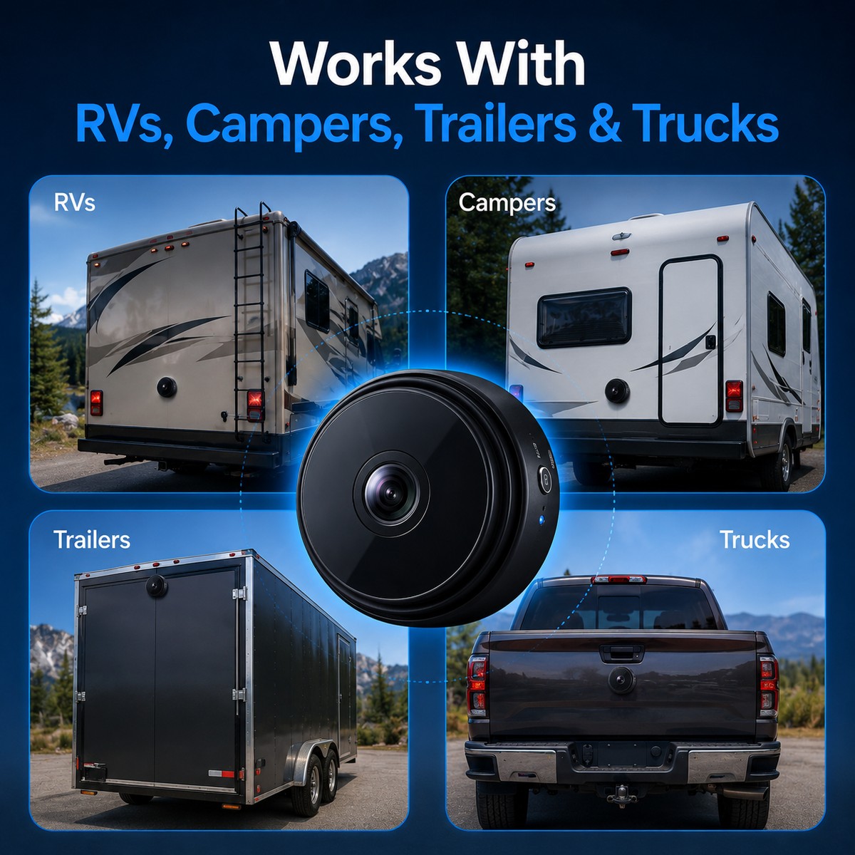 Wireless Backup Camera with Night Vision and Motion Detection