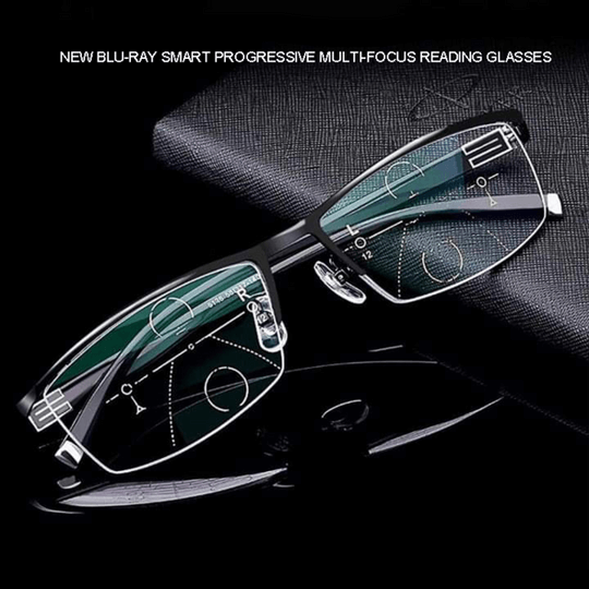 Progressive Glasses | Multifocal Lenses for Near and Distant Vision | Anti-Reflective Coating and UV Protection