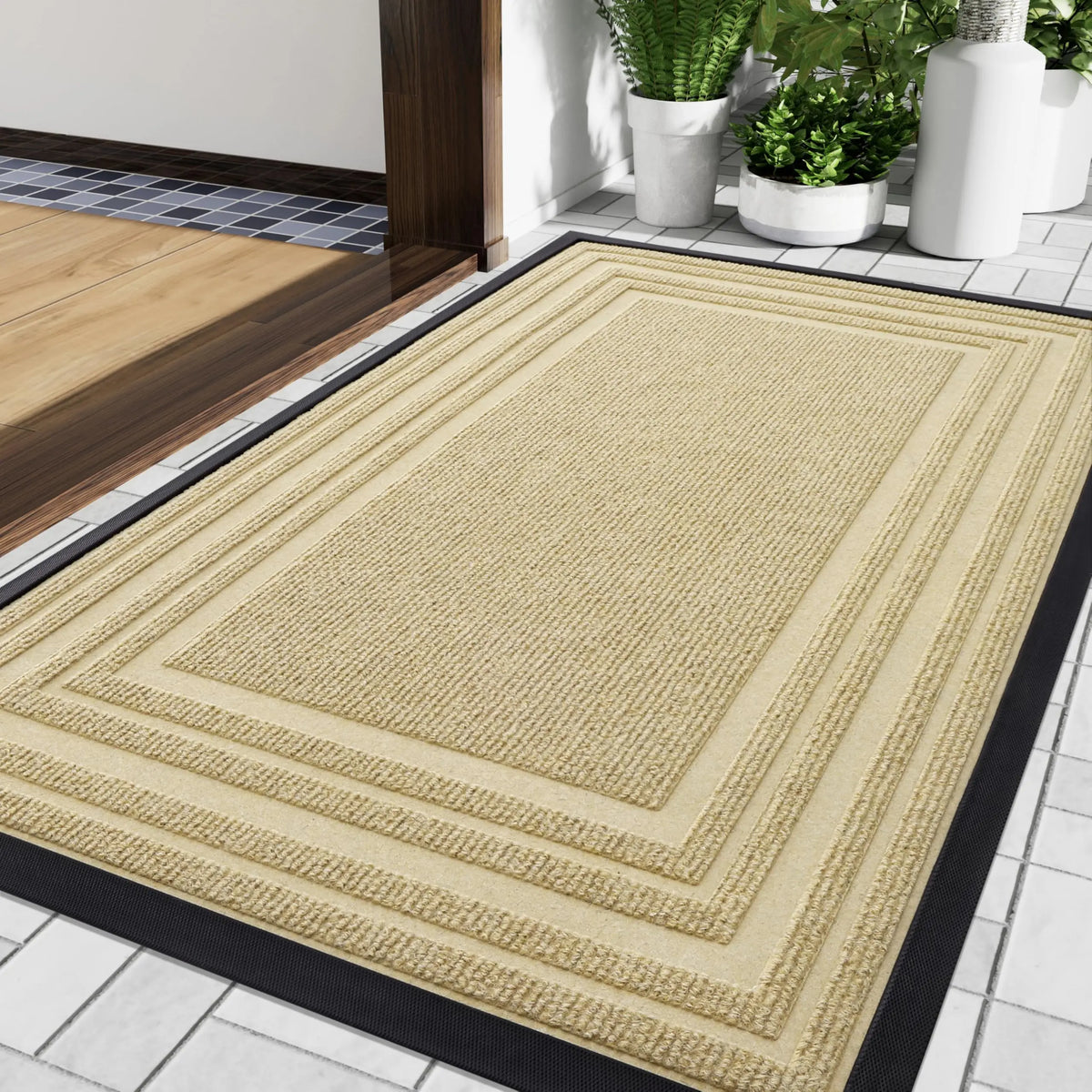 Low Antislip Door Mat Made of Natural Rubber for Indoor and Outdoor Spaces