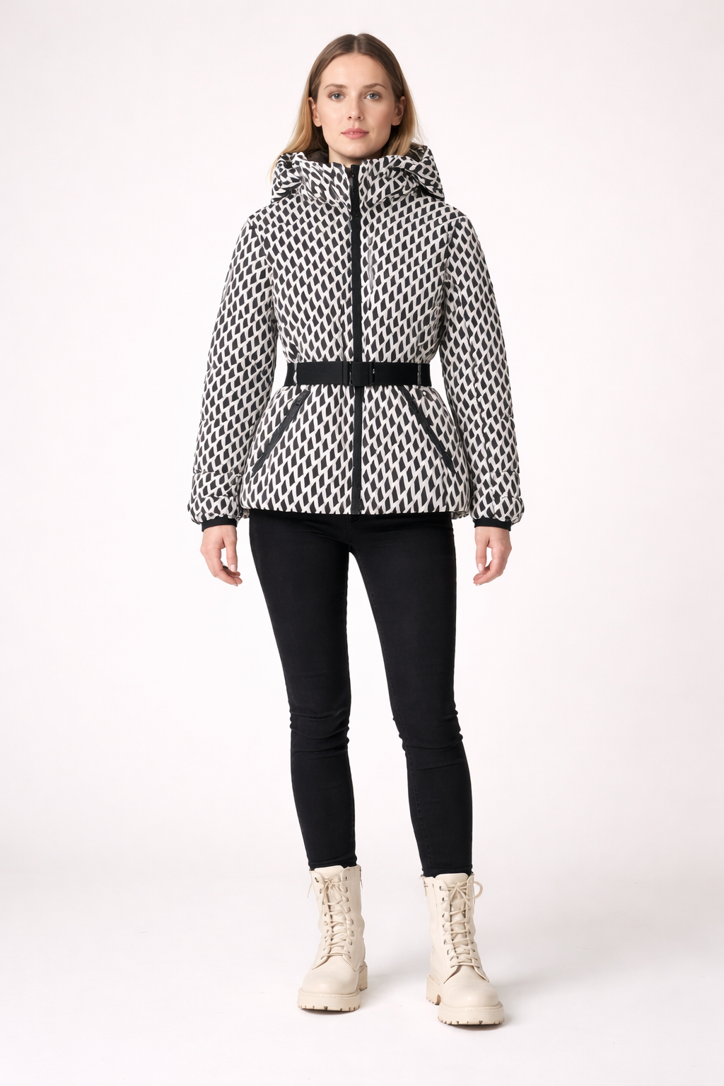 Plaid Puffer Jacket Women