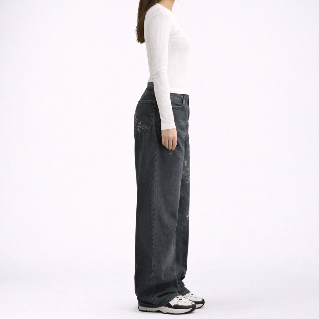 Wide Leg Boyfriend Jeans Women
