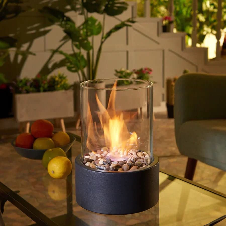 Modern Bioethanol Table Fireplace – Stylish Tabletop Fireplace with Real Flame Effect & Scandinavian Design
