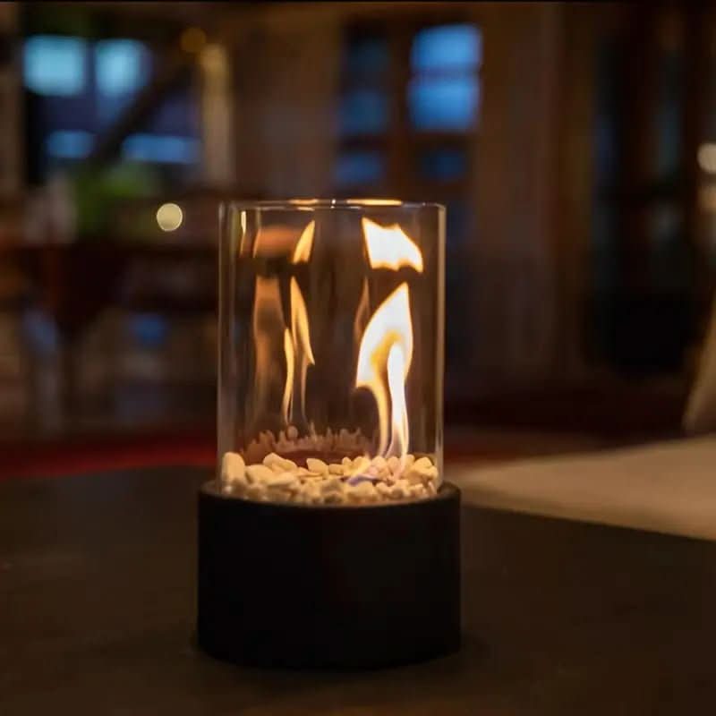 Modern Bioethanol Table Fireplace – Stylish Tabletop Fireplace with Real Flame Effect & Scandinavian Design