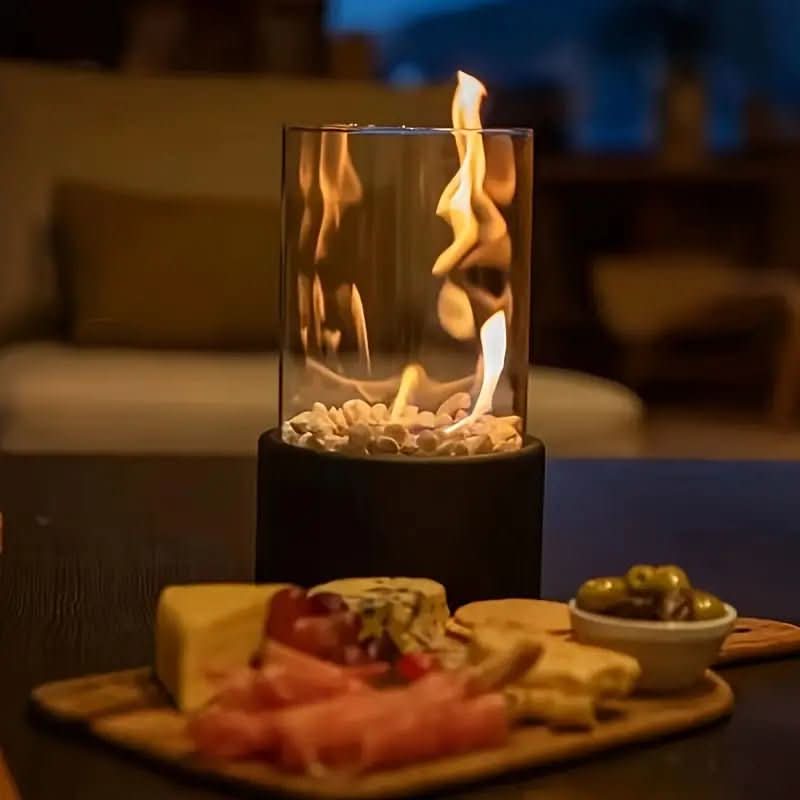 Modern Bioethanol Table Fireplace – Stylish Tabletop Fireplace with Real Flame Effect & Scandinavian Design