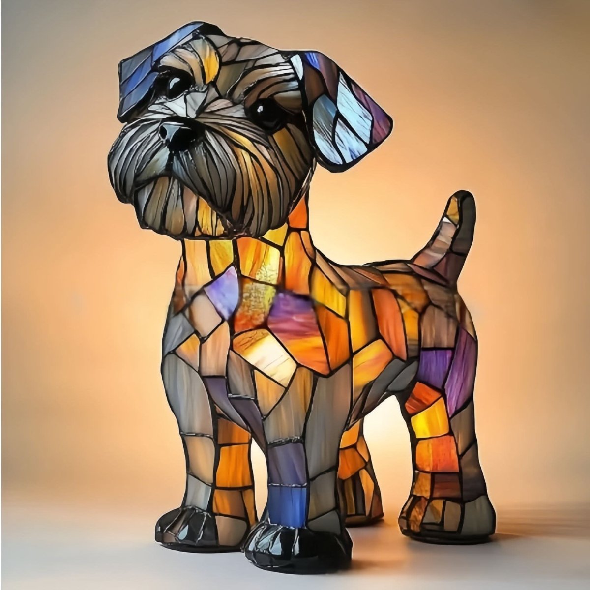 Artistic LED Night Light – Shimmering Statue with Dog Breed Design