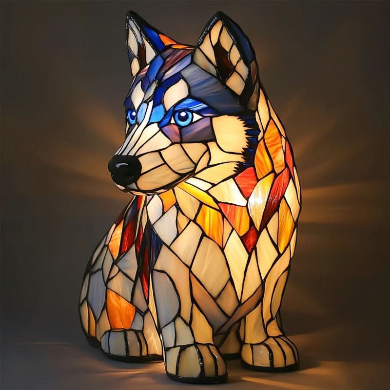 Artistic LED Night Light – Shimmering Statue with Dog Breed Design