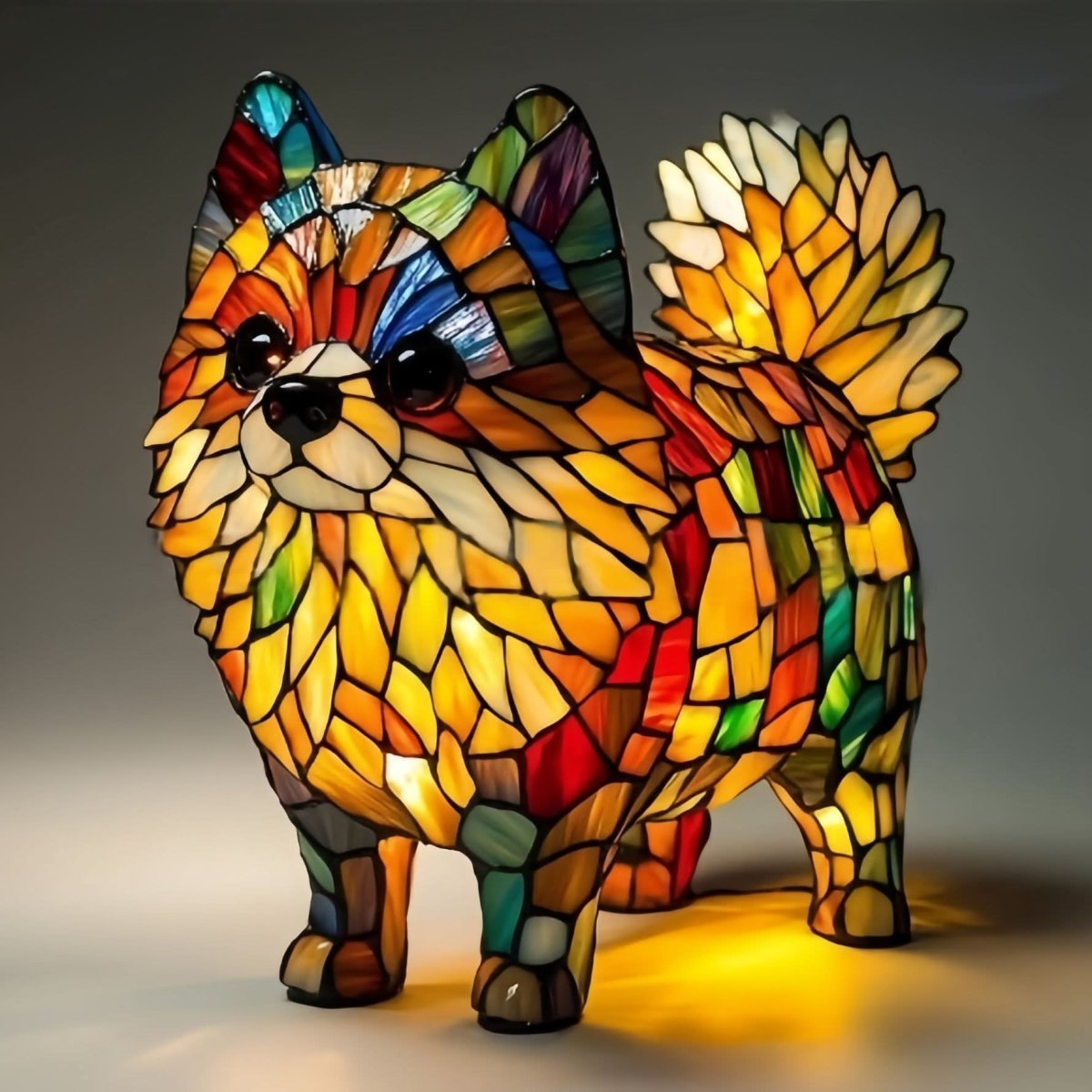 Artistic LED Night Light – Shimmering Statue with Dog Breed Design