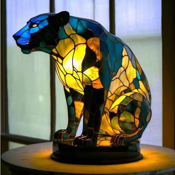 Artistic LED Night Light – Shimmering Statue with Dog Breed Design