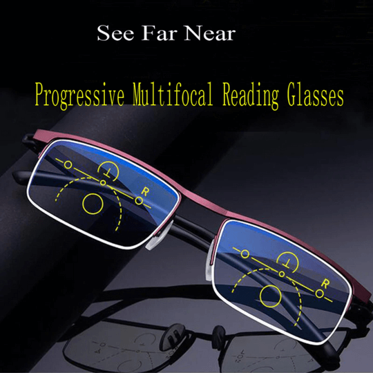 Progressive Glasses | Multifocal Lenses for Near and Distant Vision | Anti-Reflective Coating and UV Protection