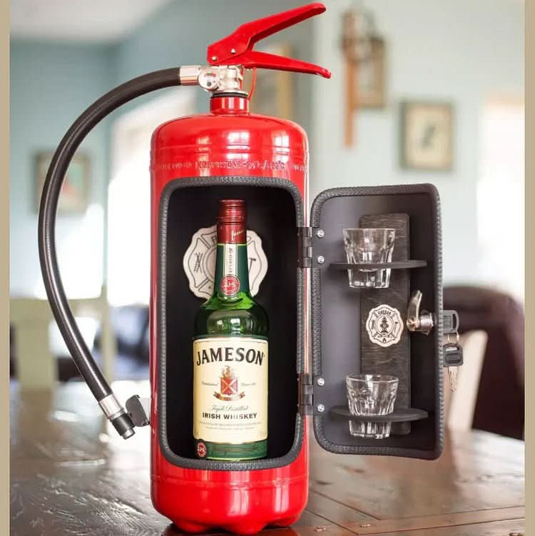 Discreet Mini Bar – Concealed Beverage Storage in Fire Extinguisher Design