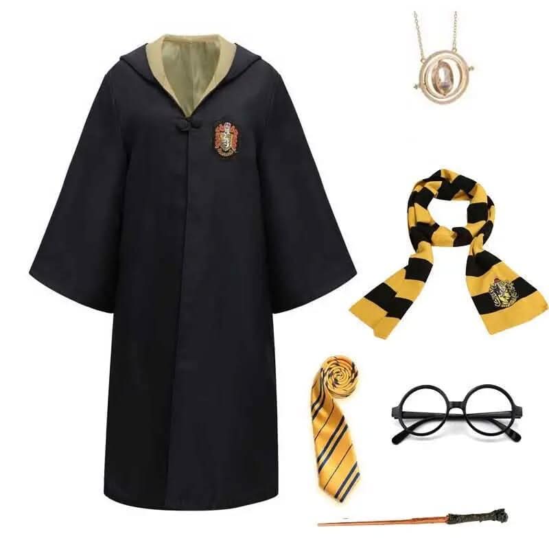 Hogwarts Wizard Student Costume with Robe, Wand & Accessories for Children & Adults