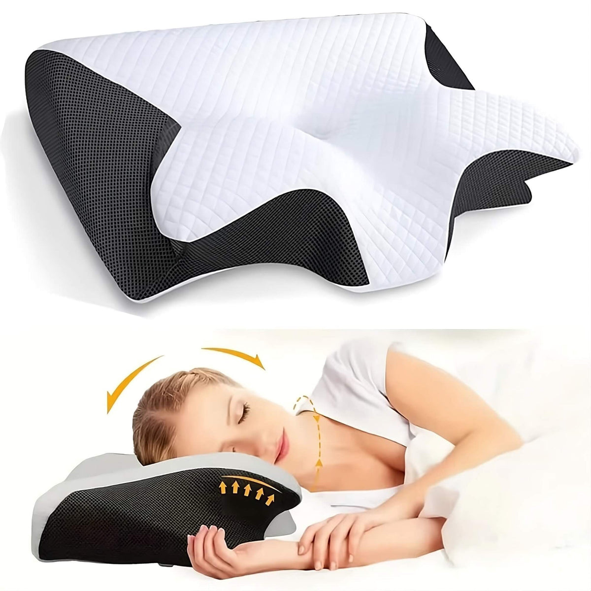 Orthopedic Pillow | Ergonomic Support for Neck and Back | Memory Foam